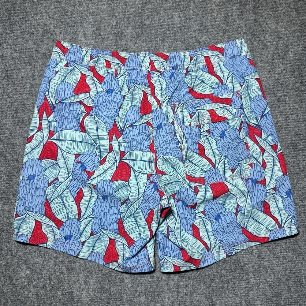 Vineyard Vines Blue‎ Teal Tropical Floral Print Swim Trunks Board Shorts Men S